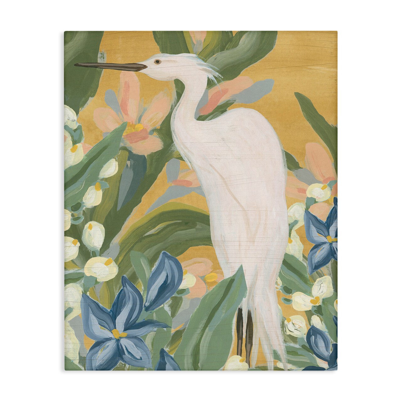 Stupell Industries Tropical Egret Painting Canvas Design By June Erica Vess